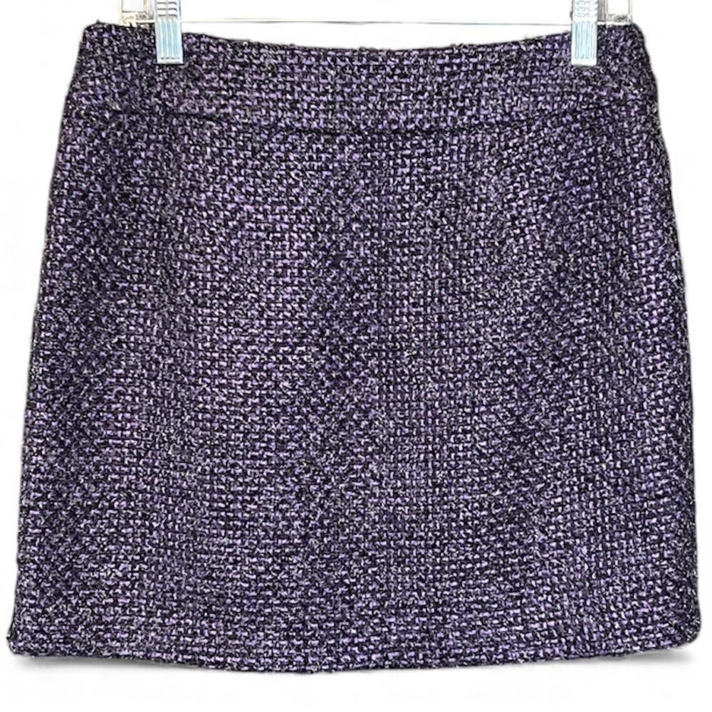 Michael Kors Purple Tweed Mini Skirt, Size 6 - Picture 2 of 6